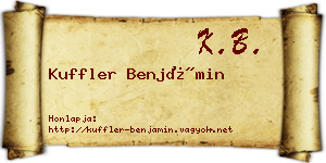 Kuffler Benjámin névjegykártya